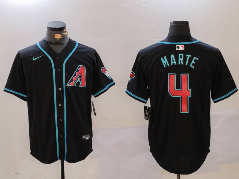 Men's Arizona Diamondbacks Ketel Marte #4 Black Limited Jersey